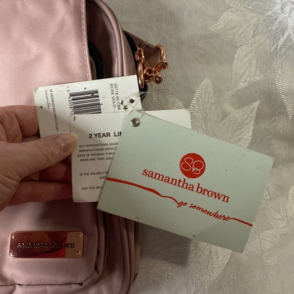 NWT Samantha Brown Rose Gold Crossbody w/RFID Pocket - Picture 3 of 10